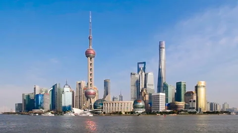 Shanghai bund skyline Stock Footage 48198657
