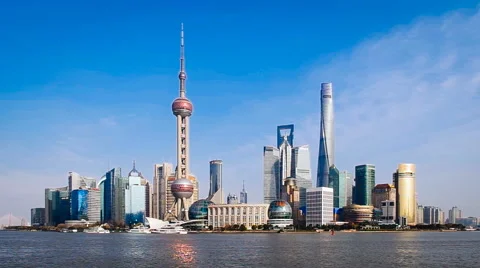Shanghai bund skyline 库存影片 48199100