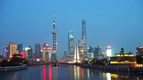 Shanghai the bund skyline Stock Footage 60937380