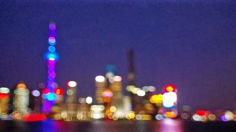 Shanghai bund skyline at night Stock Footage 48139248