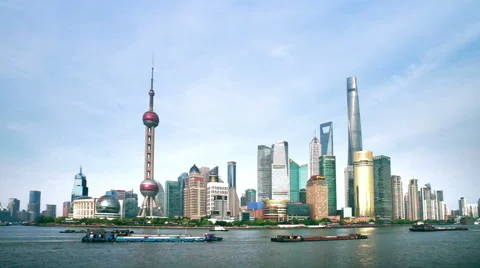 Shanghai the bund skyline timelapse Stock Footage 68049243