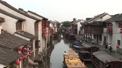 Shanghai canal Video stock 11235919