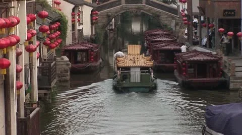 Shanghai canal Stock Footage 11235931