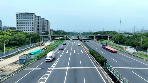 SHANGHAI, CHINA -August 10,2026: Static View of Highway Traffic 動画素材 341601192