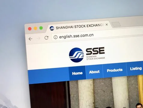 Shanghai, China - August 22, 2018: Website of Shanghai Stock Exchange  or SSE. Stock Photos