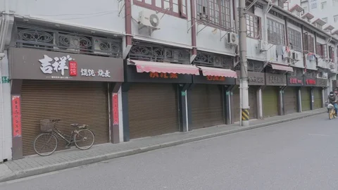 Shanghai China during coronavirus outbreak Stock Footage 129926341