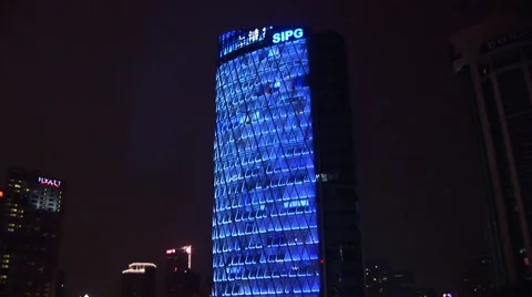 Shanghai China Light Show Stock Footage 45948372