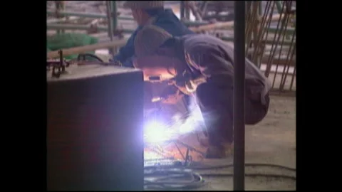 Shanghai China migrant construction workers housing 1994 Stock Footage 249631496