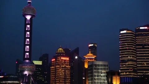 Shanghai city lights Video stock 71133436