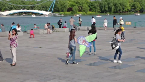 Shanghai City Park Stock Footage 97396456