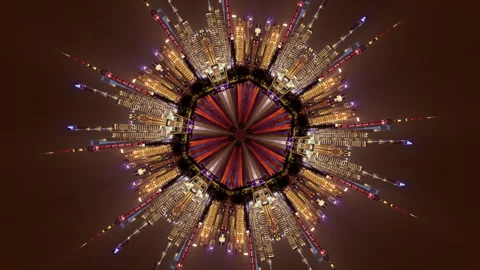 Shanghai city skyline tiny planet Stock-Footage 312606183