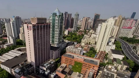 Shanghai: City with Traffic and Clouds, Day to Night to Day, Wide Stock Footage 78823402