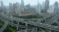 Shanghai Cityscape Panorama Aerial View Modern Road Rush Hour Cars Asia Travel HD Footage