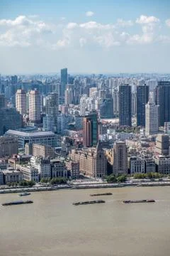 Shanghai cityscape with skyscrapers Stock Photos