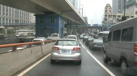 Shanghai Driving in Fast Motion 2 Stock Footage 330085