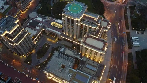 Shanghai Helipad at The Bund Stock Footage 90042445