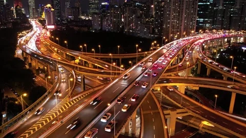 Shanghai Highway Hyperlapse 스톡 동영상 159494585