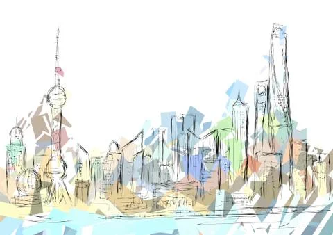 Shanghai Stock Illustration