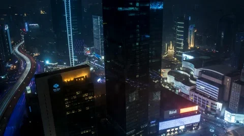 Shanghai Jing'an district timelapse Stock Footage 66064091