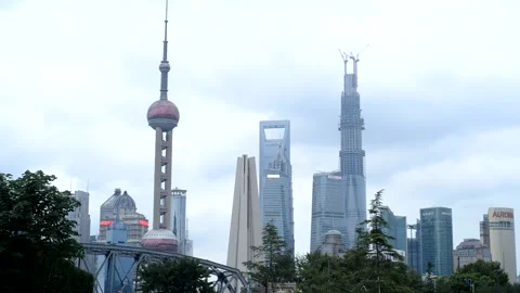 Shanghai landmark building Stock Footage 182814282