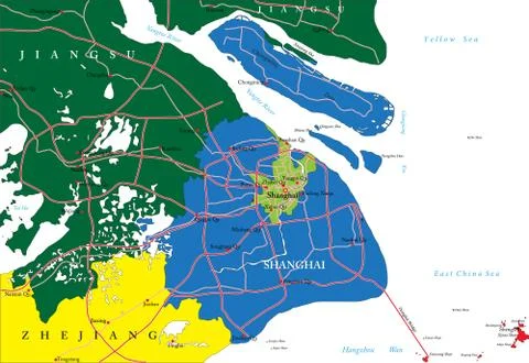 Shanghai map Stock Illustration