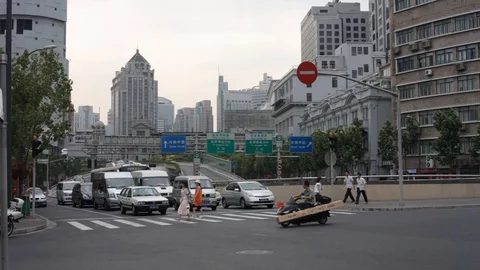 Shanghai megacity in China Stock Footage 115504989