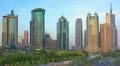 Shanghai Modern Financial Center. Time lapse(Zoom out). HD Footage