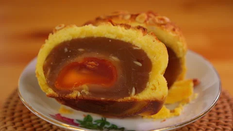 Shanghai Mooncake present with 360 angle rotation view Stock Footage 274864642