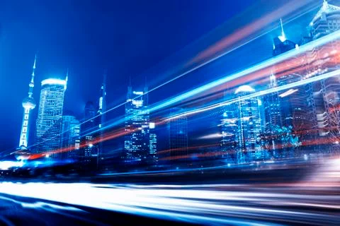 Shanghai at night Stock Photos