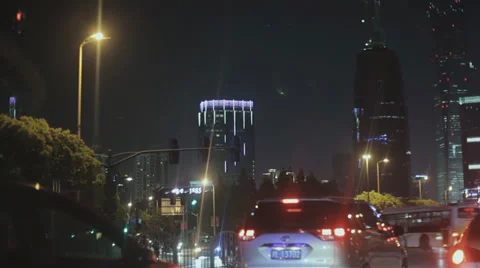 Shanghai Night Scene Stock Footage 38736056