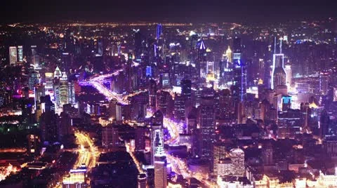 Shanghai at night. time lapse Stock Footage 10739993