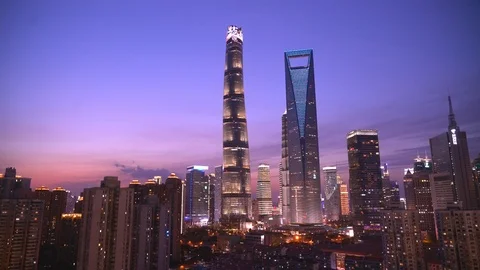 Shanghai night view Stock Footage 107433255