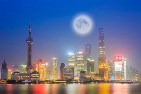 Shanghai night view Stock Photos