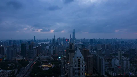Shanghai Nightscape Timelapse Stock Footage 100370407