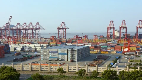 Shanghai port view 스톡 동영상 94236182