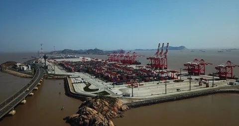 Shanghai port view 스톡 동영상 94276386