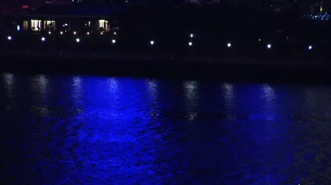 Shanghai River at night 스톡 동영상 47293691