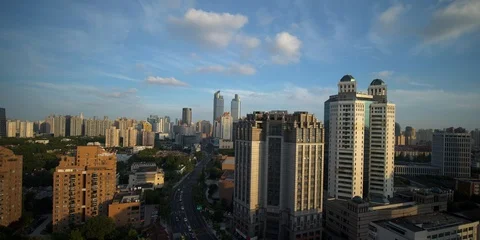 Shanghai rooftop view Stock Footage 111211880