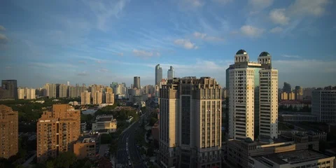 Shanghai rooftop view Stock Footage 111212091