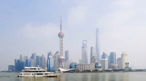 Shanghai skyline at the bund Stock Footage 47840757