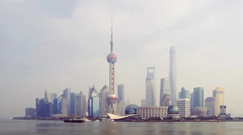 Shanghai skyline at the bund 動画素材 47842690