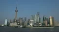Shanghai Skyline in China with Huangpu River and Skyscrapers Chinese Cityscape HD Footage