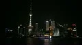 Shanghai Skyline, China, Huangpu River, Skyscrapers, Cityscape, Ship Boats Night HD Footage