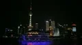 Shanghai Skyline, China, Huangpu River, Skyscrapers, Cityscape, Ship Boats Night HD Footage