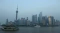 Shanghai Skyline, China, Huangpu River, Skyscrapers, Cityscape, Boats time lapse HD Footage
