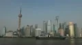 Shanghai Skyline, China, Huangpu River, Skyscrapers, Cityscape, Boats time lapse HD Footage