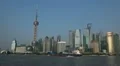Shanghai Skyline, China, Huangpu River, Skyscrapers, Cityscape, Boats, Ships HD Footage