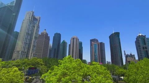 Shanghai skyline featuring the iconic Oriental Pearl Tower, modern skyscrap.. Stock Footage 287033086