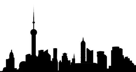 Shanghai skyline Stock Illustration