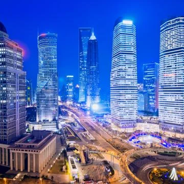 Shanghai skyline Stock Photos